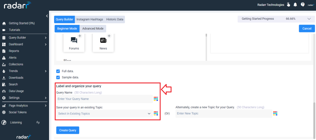 Radarr Query Builder Topic Creation