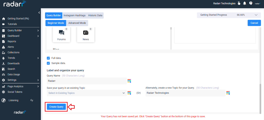 Create a Query in Radarr Query Builder