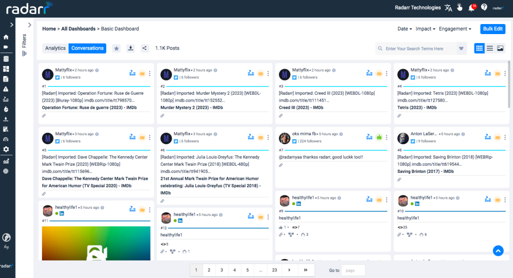 View Conversions in Radarr Dashboard