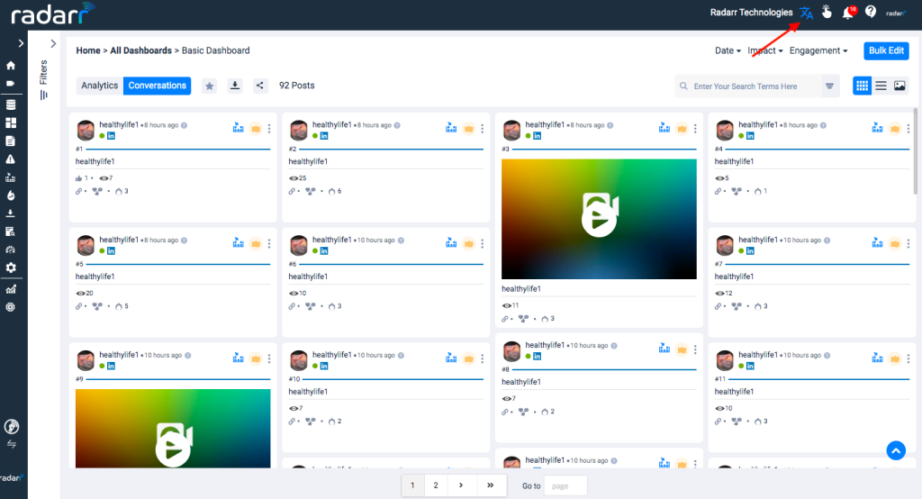 Translate post in Radarr Dashboard